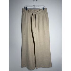 NYCC New York & Co. Women’s Cream Wide Leg Elastic Waist Belted Pants Size L